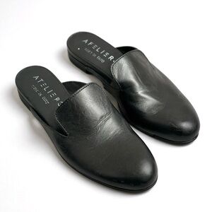 Ateliers Black Leather Slides | 40